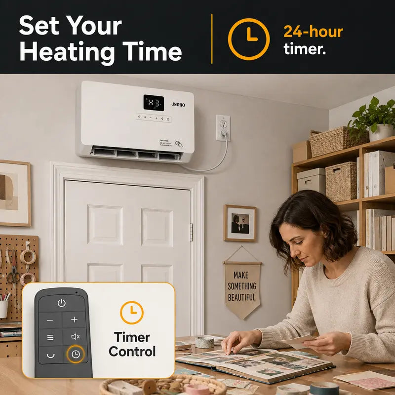 Smart Wall Heater, 1500W Fast Heating Electric Space Heater for Indoor Use, Wall Mounted Panel Heater with Oscillation Modes, 24-Hour Timer Overheat Protection for Bedroom, Bathroom, Office Heating System Adjustable Heating