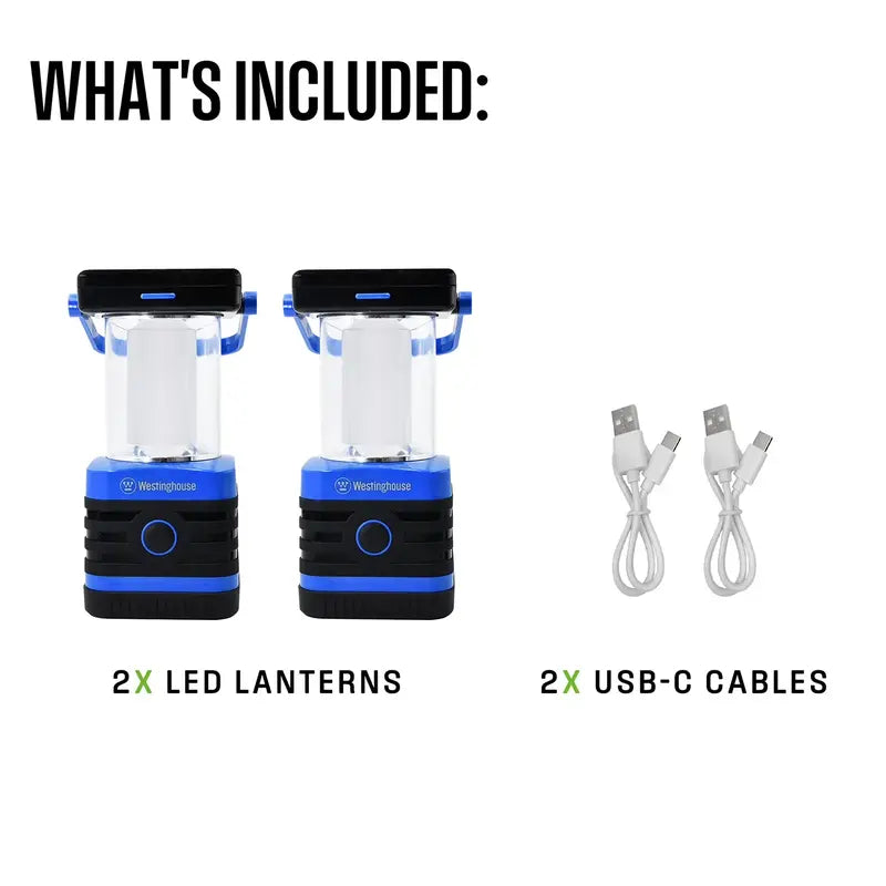 1000 Lumen Solar Powered LED Lantern, Rechargeable Camping Light with 5 Modes, USB-C & Power Bank