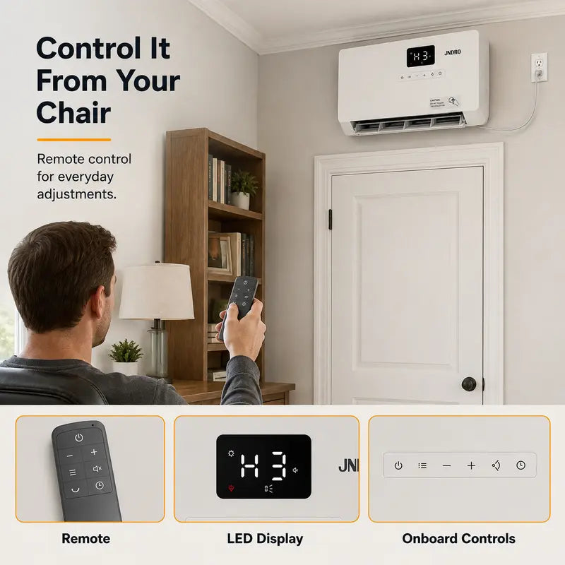 Smart Wall Heater, 1500W Fast Heating Electric Space Heater for Indoor Use, Wall Mounted Panel Heater with Oscillation Modes, 24-Hour Timer Overheat Protection for Bedroom, Bathroom, Office Heating System Adjustable Heating