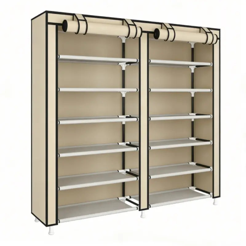 10 Tier Shoe Rack with Dustproof Cover Adjustable Storage Organizer